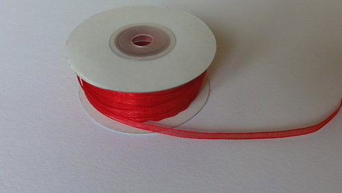 Šifonová stuha 3mm - 5m - červená (26)