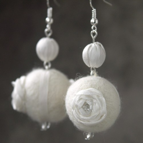Snowflake Rose náušnice — foto 1