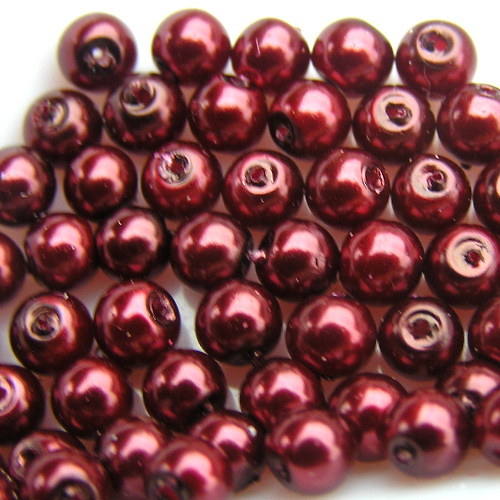 4 mm voskové perle červené bordo 100 ks