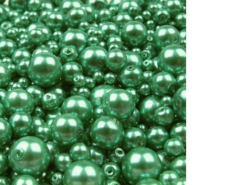 Voskované perly zelená irská MIX Ø4-10mm 50g