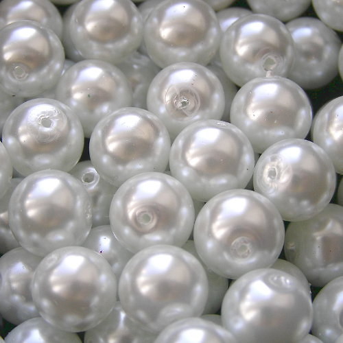8 mm voskové perle bílé — foto 1