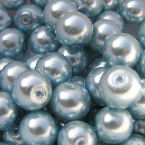 8 mm voskové perle světle modré 20 ks