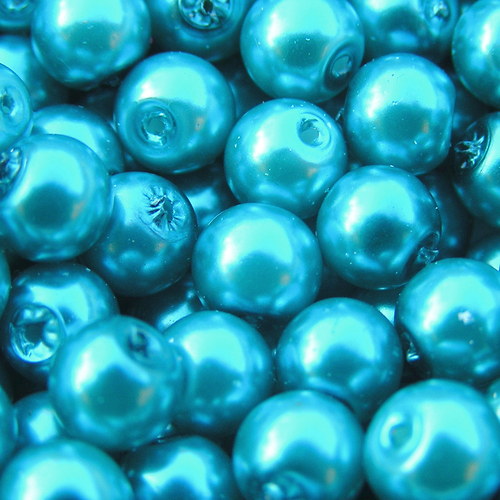 8 mm voskové perle tyrkysové (A) 20 ks