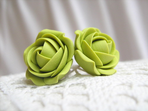 Simple colors: Green Apple, náušnice — foto 1