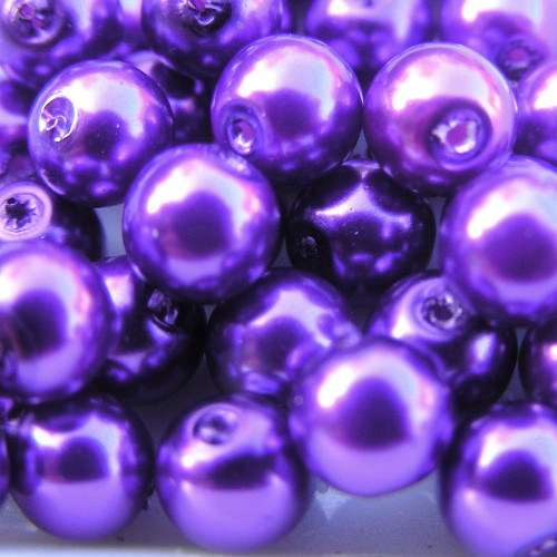 8 mm voskové perle tmavě fialové 20 ks