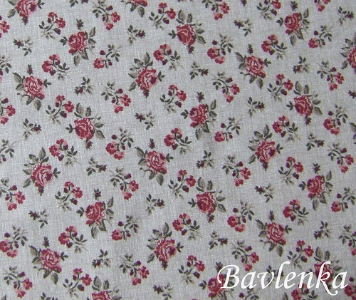 Bavlna s režným efektem - růžičky — foto 1