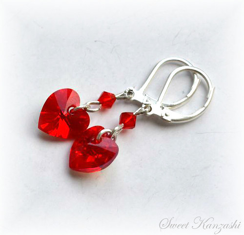 Náušnice Swarovski Elements Heart — foto 1