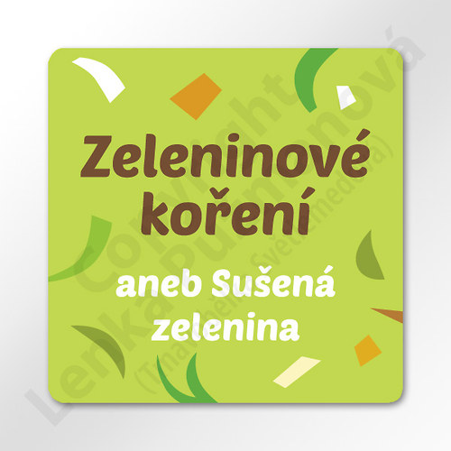 Sušená zelenina - samolepka na kořenku