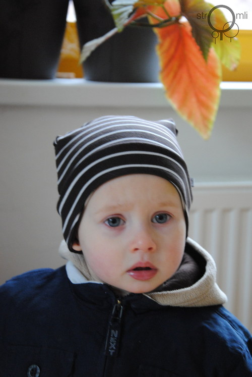 Dětská čepice, hnědá rohatka 3-9 M — foto 1