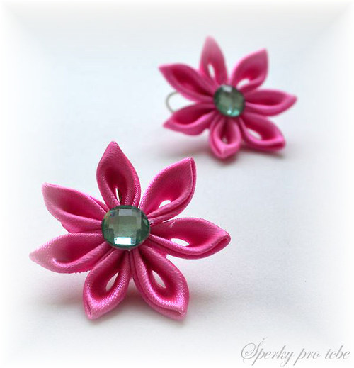 Náušnice Hana Kanzashi — foto 1