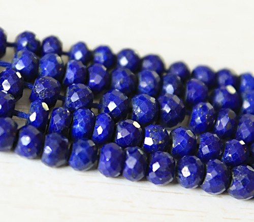 Lapis-lazuli broušené rondelky - 2ks. — foto 1