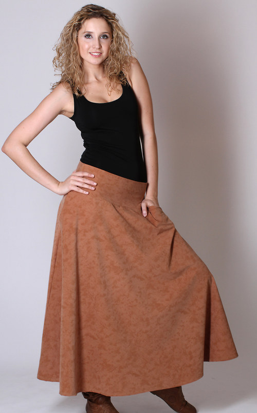 Polokolová sukně - béžová — foto 1