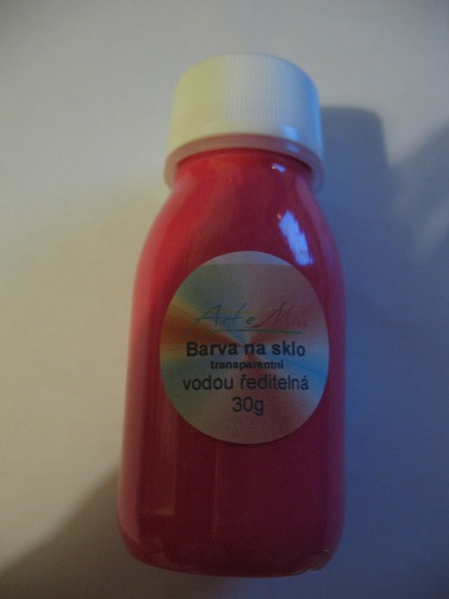 Barva na sklo červená 30 g