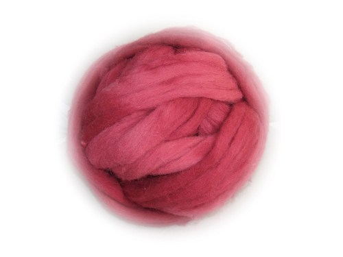 Barvená ovčí vlna - růžová tmavá (100g)