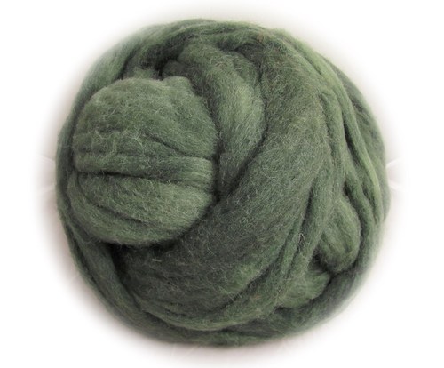 Barvená ovčí vlna - olivově šedá (100g)