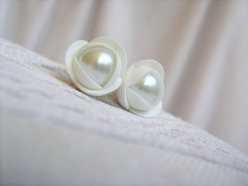 Pearl rose, náušničky — foto 1