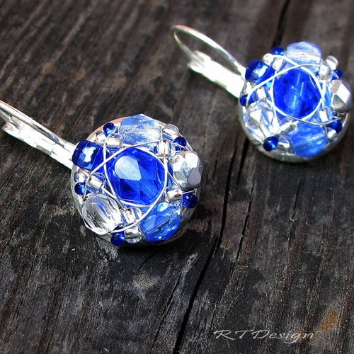 Náušničky Sapphire Flowers II... — foto 1