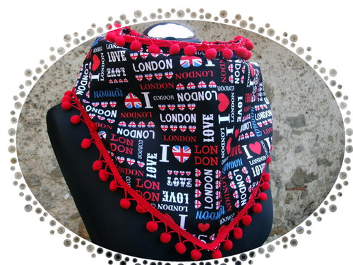 Šátek - "London...with love" - black — foto 1