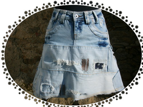 Denim sukně - " Bílá Trhanice" — foto 1