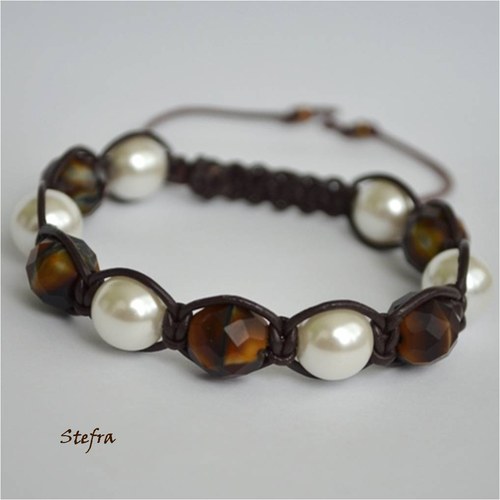 Tiger eye - kožený náramek — foto 1