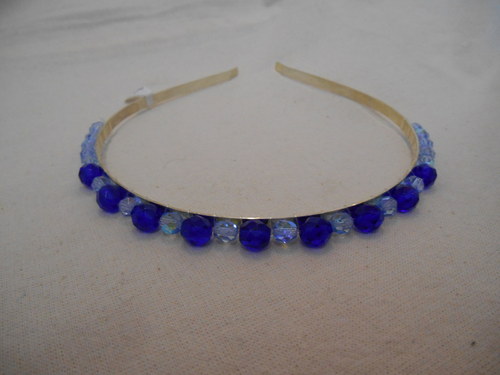 Korálková čelenka - modrá — foto 1