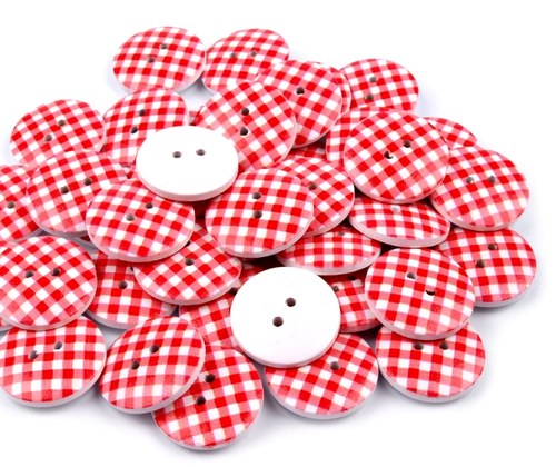 Dřevěný knoflík s potiskem (cena za 4 kusy)
