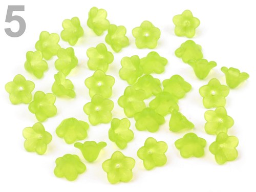 Akrylové kytičky - 12 mm x 8 mm - 20 kusů