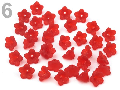 Akrylové kytičky - 12 mm x 8 mm - 20 kusů