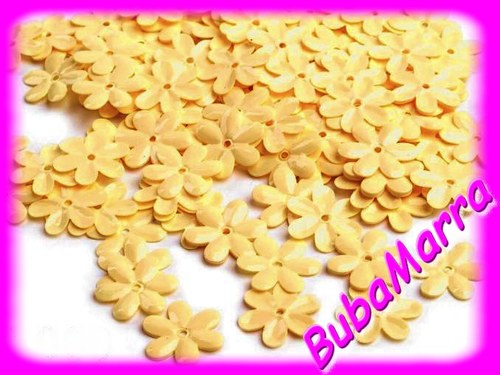~ FLITRY ~ KVĚTINKY ~ Ø15mm 60ks ~3g~ ŽLUTÉ mat