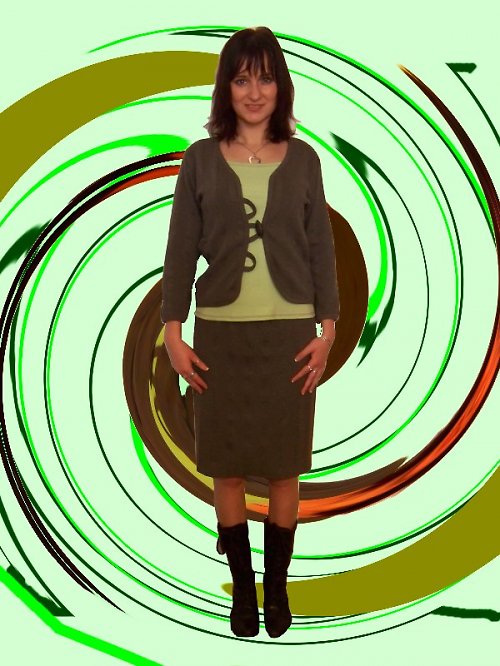 Módní khaki kostýmek sleva o 50% — foto 1