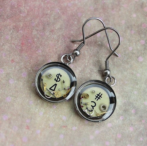 Old typewriter earings — foto 1