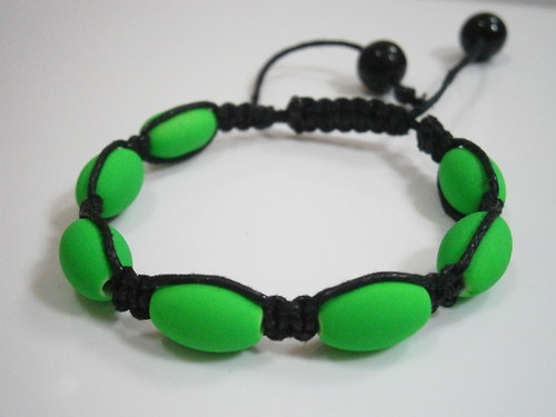 Shamballa náramek zelený neon — foto 1