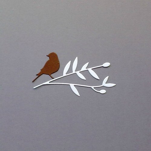 Výsek - Olivová větvička s ptáčkem