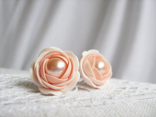 Peach blossom, náušnice — foto 1