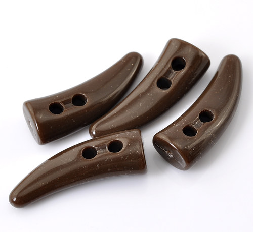 Tmavě hnědý dvoudírkový knoflík - kel 36 mm