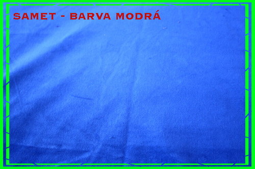 Samet - zbytek sametu - barva modrá teplák 140x30 — foto 1