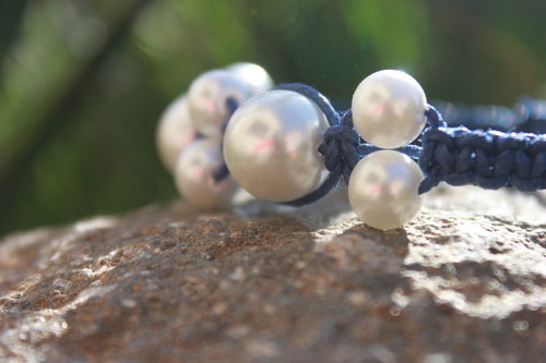 Nebeské snění.. Náramek makramé/shamballa — foto 1