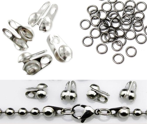Kalotky na kulič. řetízek 1,5mm-Platina-20ks