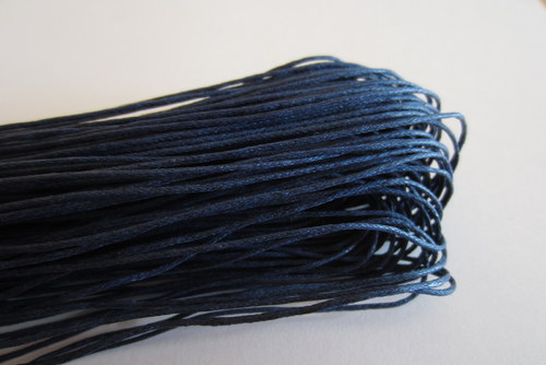 Voskovaná šňůrka - 1 mm - tm. modřá