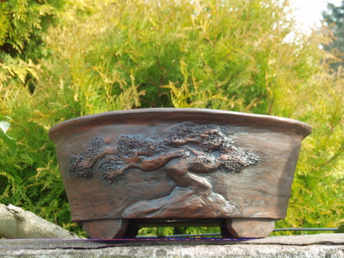 Bonsai miska tmavá kulatá — foto 1