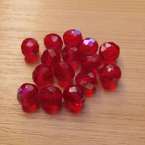 Ohňovky červené 8 mm - AB efekt - 15 ks