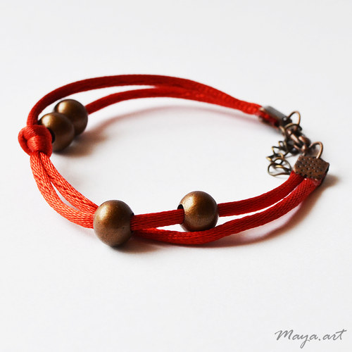 Červený náramek "SIMPLE BRACELET" — foto 1