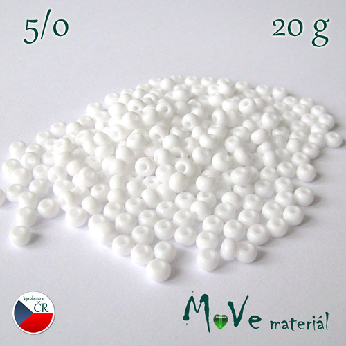 Český rokajl, 5/0, 20 g, bílý — foto 1
