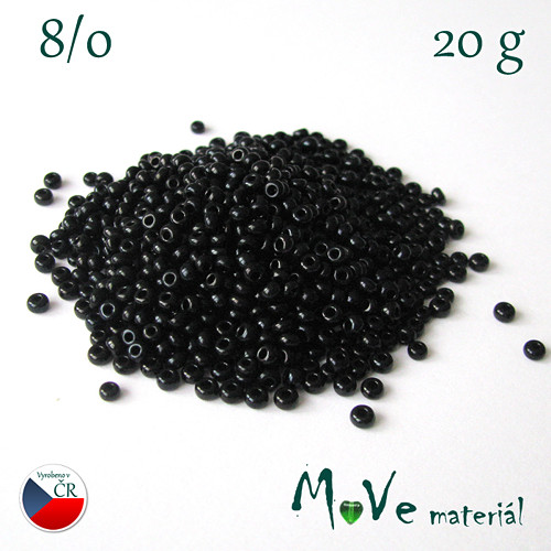 Český rokajl 8/0, 20 g, černý — foto 1