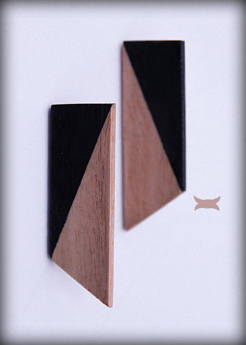 Dřevěná geometrie - černá — foto 1