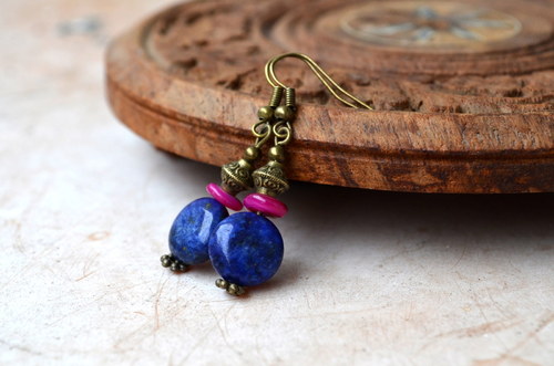 Naušnice s lapis lazuli. — foto 1