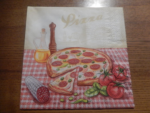 Ubrousek na decoupage - pizza