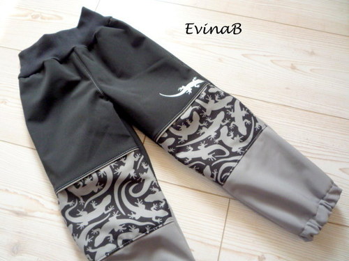 Kalhoty softshell vel. 86/92 ještěrčí šedé — foto 1