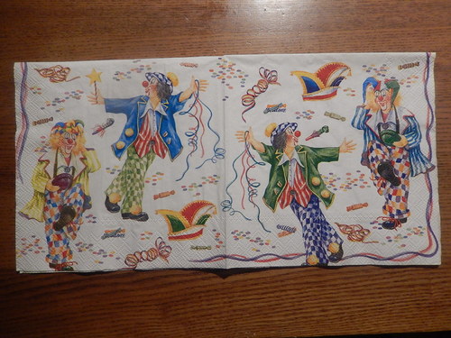 Ubrousek na decoupage - klauni