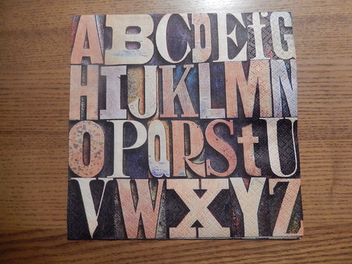 Ubrousek na decoupage - abeceda